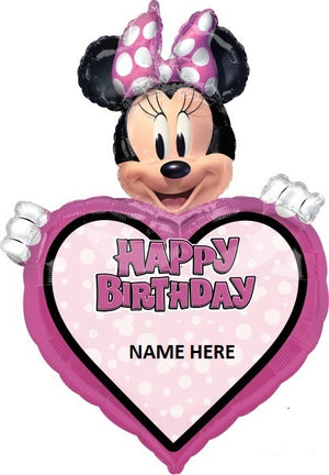 Minnie Mouse Forever Personalize Name Balloon with Helium and Weight