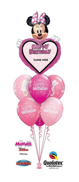 Minnie Mouse Forever Personalize Name Birthday Balloon Bouquet