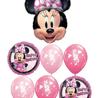 Minnie Mouse Forever Pink Happy Birthday Balloon Bouquet