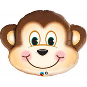 Jungle Animals Mischievous Monkey Head Balloon with Helium and Weight