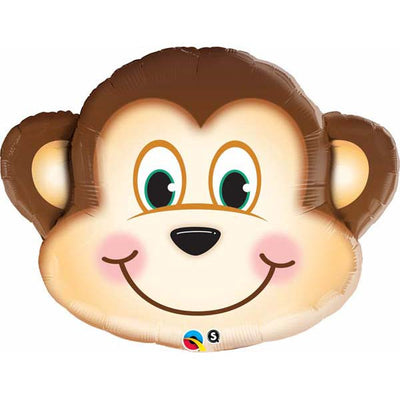 Jungle Animals Mischievous Monkey Head Balloon with Helium and Weight