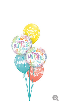 Mothers Day Butterflies You Are The Best Mom Balloons Bouquet of 7