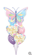 Mothers Day Butterfly Hearts Balloon Bouquet with Helium and Weight