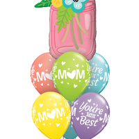 Mothers Day Flower Jar Balloons Bouquet