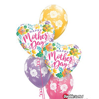 Mothers Day Spring Flowers Balloon Bouquet of 7