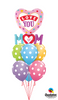 Mothers Day Love You Mom Polka Dots Balloon Bouquet