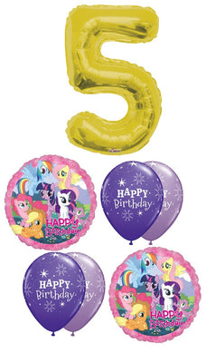 My Little Pony Pick An Age Gold Number Birthday Balloon Bouquet