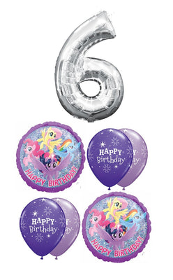 My Little Pony Pick An Age Silver Number Birthday Balloon Bouquet