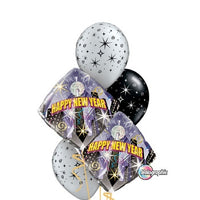 Happy New Year Drop Ball Balloons Bouquet
