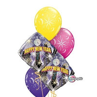 New Year Ball Drop Balloon Bouquet with Helium and Weight