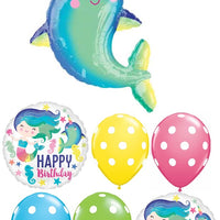 Sea Creatures Narwhal Mermaid Birthday Balloon Bouquet