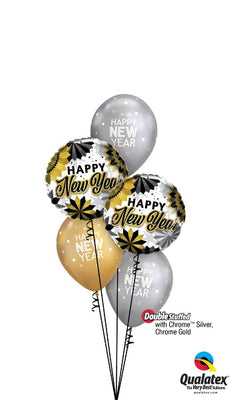 New Year Beginnings Balloon Bouquet with Helium Weight