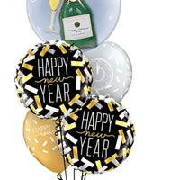 New Year Bubble Champagne Confetti Balloons Bouquet