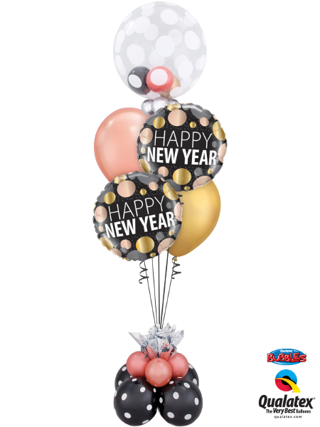 New Year Dots Bubble Balloons Bouquet Stand Up