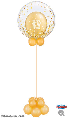 New Year Bubble Gold Balloon Centerpiece