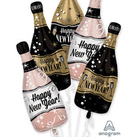 Happy New Year Bubbly Champagne Bottles Balloons Bouquet