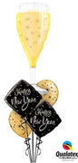 New Year Champagne Glass Balloons Bouquet
