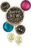 New Year Colourful Confetti Balloon Bouquet with Helium and Weight