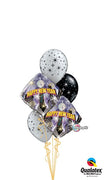 New Year Glitter Black Sliver Balloons Bouquet