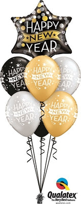 New Year Star Balloons Bouquet with Helium and Weight
