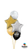 New Year Glitter Stars Balloon Bouquet with Helium Weight