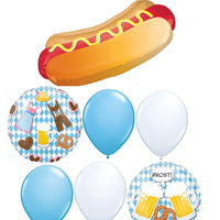 Oktoberfest Hot Dog Sausage Balloon Bouquet with Helium Weight