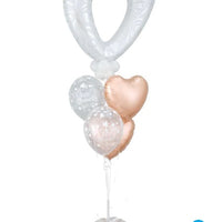 Open Heart Silver Wedding Balloon Bouquet