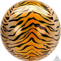 16 inch Orbz Tiger Animal Print Foil Balloons with Helium