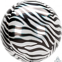 16 inch Orbz Zebra Animal Prints Balloons with Helium