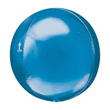 16 inch Blue Orbz Foil Balloon with Helium