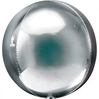 16 inch Silver Orbz Helium Balloon includes Helium