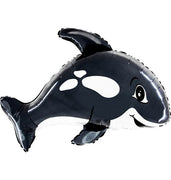 Orca Whale Shape Foil Balloon with Helium and Weight