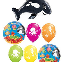 Orca Whale Happy Birthday Balloon Bouquet