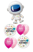 Outer Space Birthday Astronaut Girl Balloon Bouquet