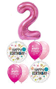 Outer Space Birthday Pick An Age Pink Number Balloons Bouquet