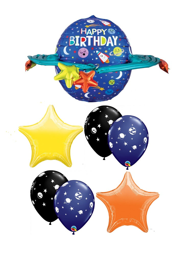 Outer Space Birthday Colourful Galaxy Balloons Bouquet