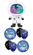 Outer Space Holographic Astronaut Birthday Balloon Bouquet