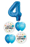 Outer Space Pick An Age Blue Number Birthday Balloons Bouquet