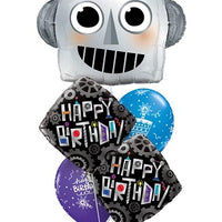 Outer Space Robot Happy Birthday Balloon Bouquet