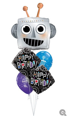 Outer Space Robot Happy Birthday Balloon Bouquet