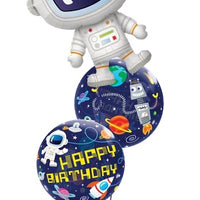 Outer Space Adorable Astronaut Bubble Birthday Balloons Bouquet