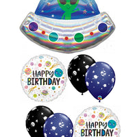 Outer Space Alien UFO Birthday Balloons Bouquet