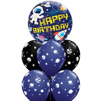 Outer Space Galaxy Astronaut Bubble Birthday Balloons Bouquet