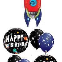 Outer Space Rocket 3D Birthday Balloons Bouquet