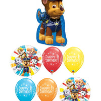 Paw Patrol Chase Pups Birthday Balloon Bouquet with Helium and Weight
