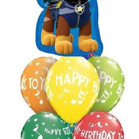 Paw Patrol Chase Shape Birthday Balloon Bouquet with Helium and Weight
