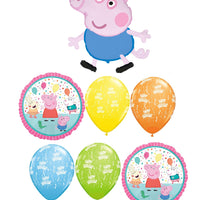 Peppa Pig George Birthday Balloon Bouquet with Helium and Weight