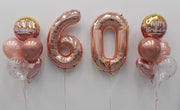 34 inch Birthday Rose Gold Number Pick An Age Balloon Bouquets Package