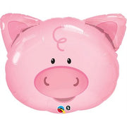 Farm Animals Pig Pink Head Balloons with Helium and Weight