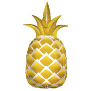 Golden Pineapple Balloon with Helium and Weight